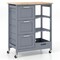 Rolling Kitchen Island Utility Storage Cart with 3 Large Drawers-White - 26.5" x 14.5" x 33" (L x W x H)